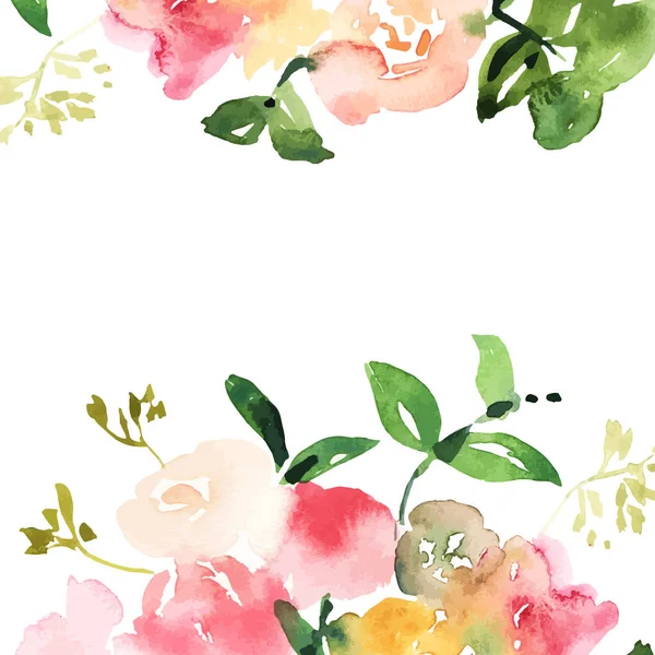 Bouquet aquarelle dessiné à la main avec place pour votre texte. Conception f — Image vectorielle