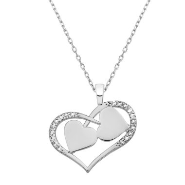 Heart neklace, three hearts necklace clipart
