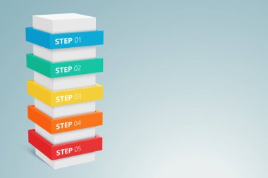 5 Adımlı Bilgi Grafiği Sütunu 1