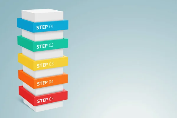 5 Adımlı Bilgi Grafiği Sütunu 1