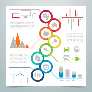 Soyut 8 Daire Şerit Infographic 3
