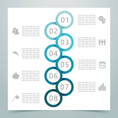 Soyut 8 Daire Şerit Infographic 2