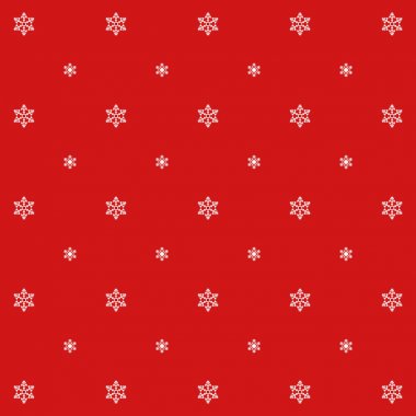 Snowflake Basit Vektör Dikişsiz Desen 1 kırmızı