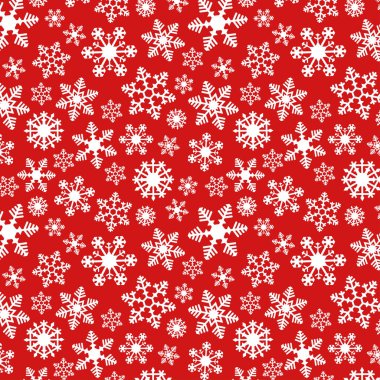 Snowflake Basit Vektör Dikişsiz Desen 2 kırmızı