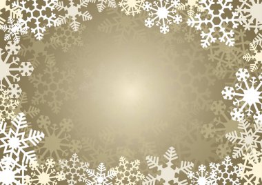 Snowflake Basit Vektör Arka Plan Altın