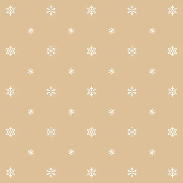 Snowflake Simple Vector Seamless Pattern Gold — Stock Vector