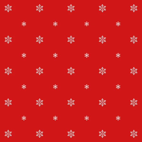 Snowflake Simple Vector Seamless Pattern Red — Stock Vector