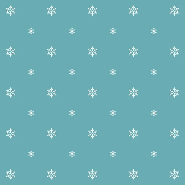 Snowflake Simple Vector Seamless Pattern Vintage Blue — Stock Vector