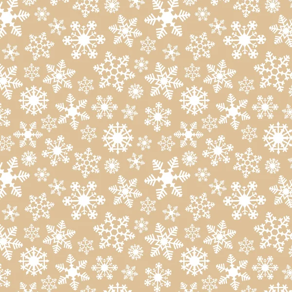 Snowflake Simple Vector Seamless Pattern Gold — Stock Vector
