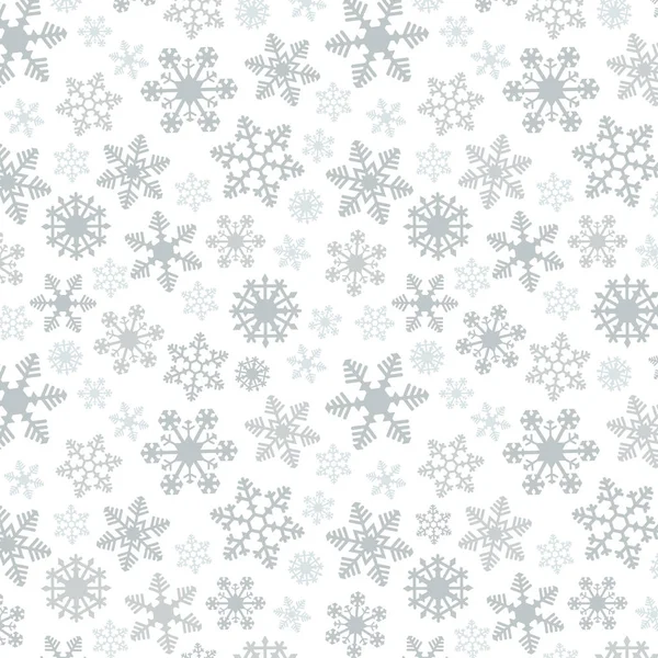 Snowflake Simple Vector Seamless Pattern Silver — Stock Vector