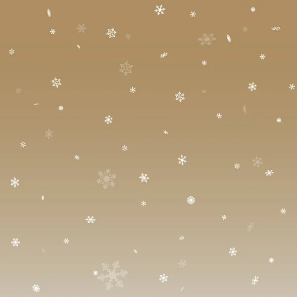 Snowflake Falling Background Simple Vector Gold — Stock Vector