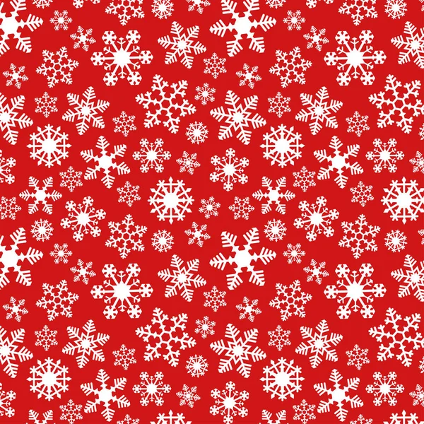 Flocon Neige Simple Vector Seamless Pattern Rouge — Image vectorielle