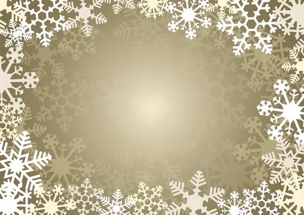 Snowflake Simple Vector Background Gold — Stock Vector