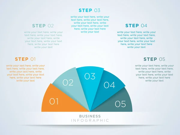 Инфографический Полукруг Нумерованными Шагами — стоковый вектор