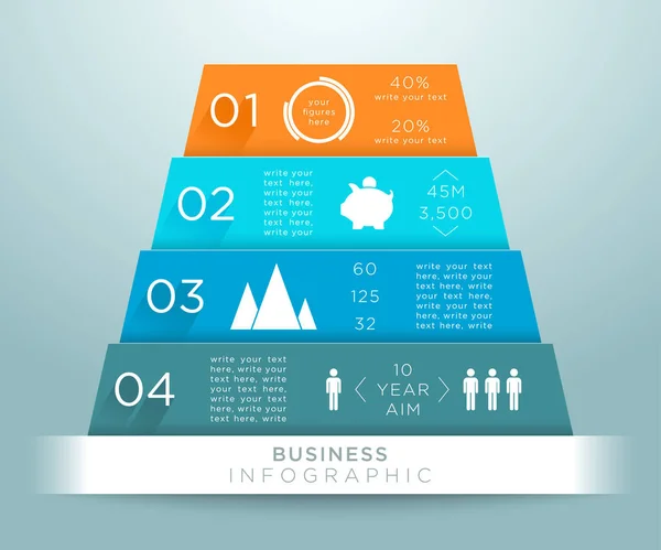 Infographic Pyramid Numbers Design — Stock Vector