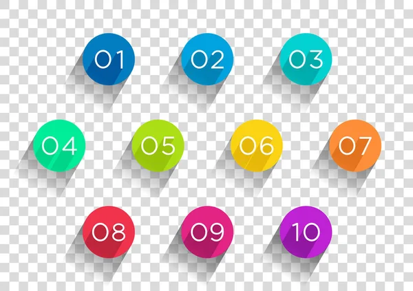 Nombre Points Balle Cercles Plats Transparent — Image vectorielle