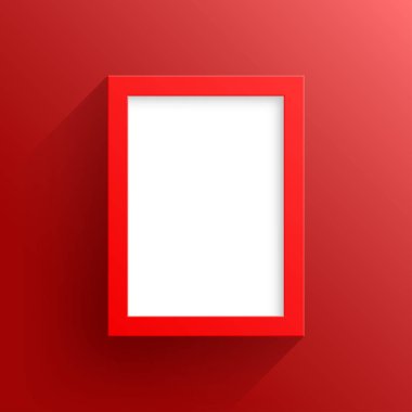 Beyaz Arka Planlı Vektör Kırmızı Çerçeve Tasarımı