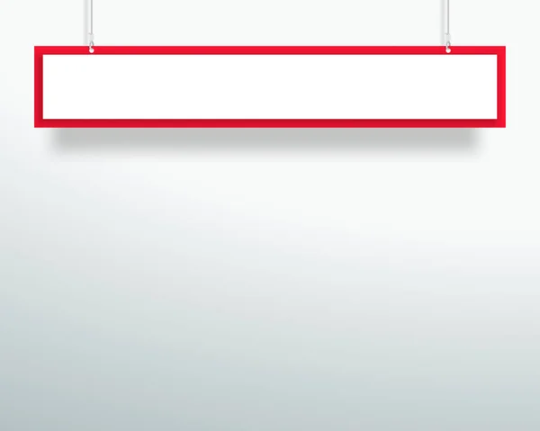 Vecteur Blanc Rouge Ligne Titre Bannière Suspendue Design — Image vectorielle