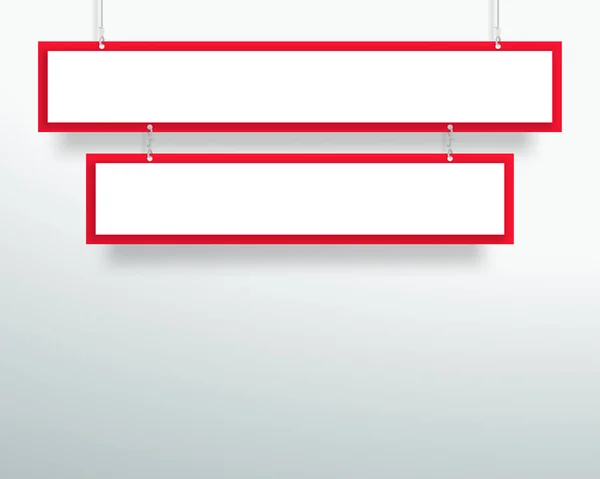 Vector Blanco Rojo Línea Título Banners Diseño Colgante — Archivo Imágenes Vectoriales