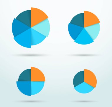Infographic Pie Chart Segment Çevreleri Şablon Seti