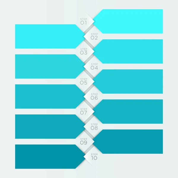 Infografik Blaues Banner Nummerierte Schritte Bis — Stockvektor