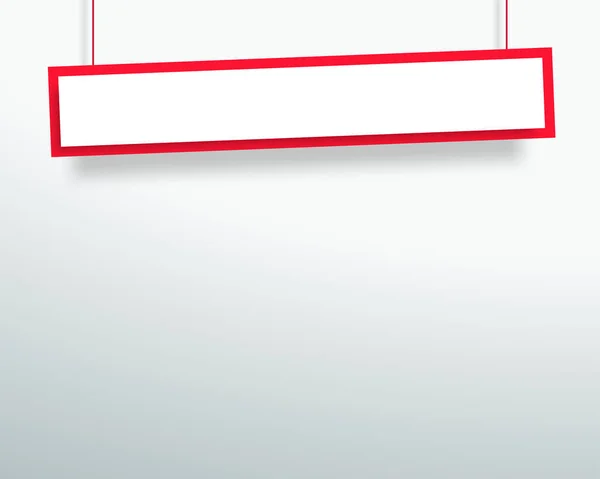 Vector Blank Rood Lijn Wonky Opknoping Banner — Stockvector
