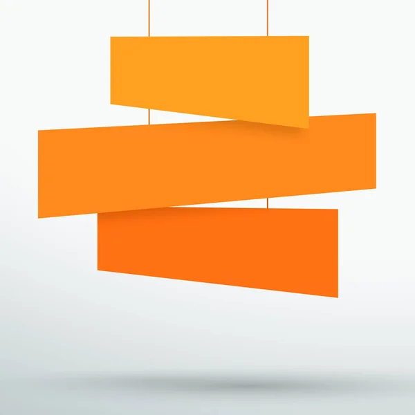 Infographic 3 Turuncu Başlık Kutuları Asılı 3d Vektör
