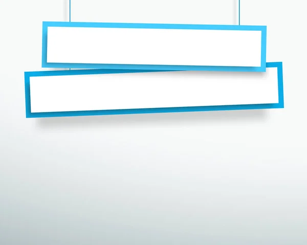 Banners Colgantes Wonky Línea Azul Blanco Del Vector — Archivo Imágenes Vectoriales