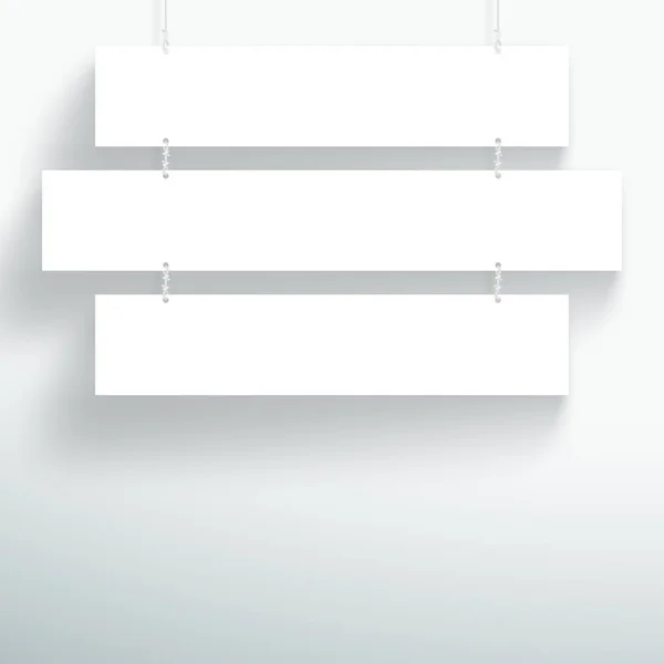 Bannières Titre Blanc Blanc Lignes Vectorielles Suspendues — Image vectorielle