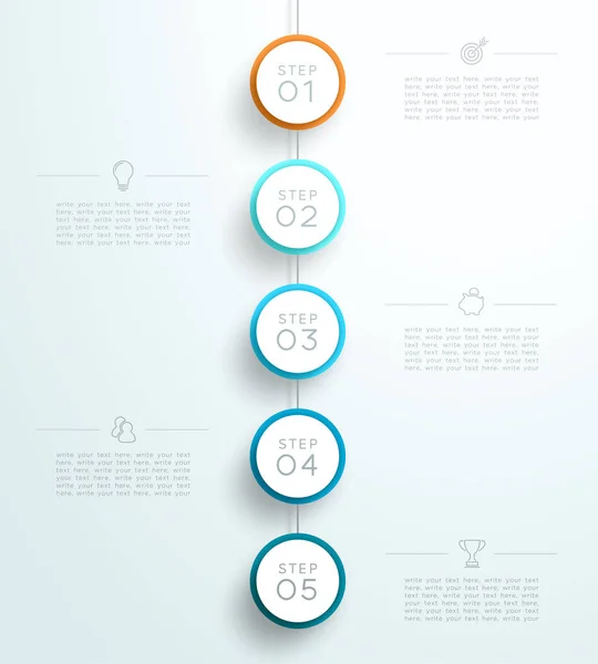 Infografía Pasos Del Círculo Plantilla Colgante — Vector de stock