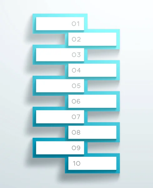 Vector Azul Numerado Cajas Texto Apiladas — Vector de stock