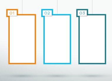 Infographic 3 Sayılı 3d Asma Metin Kutuları Vektör