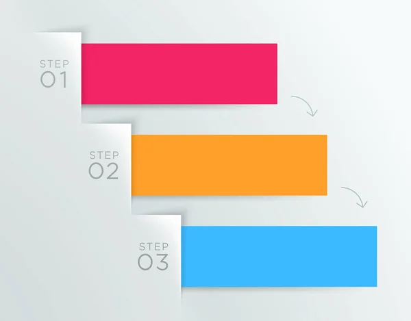 Note Vettoriali Colorate Infografiche Passaggi Modello — Vettoriale Stock