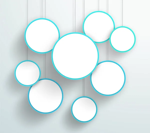 Vektör 3d Mavi Daire İşaretleri Asma Tasarım