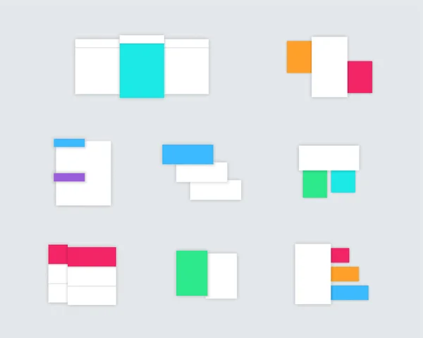 Ensemble Boîtes Texte Vectorielles Colorées Simples Avec Ombres — Image vectorielle