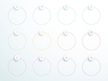 Vektör özetlenen 3D Circle metin kutuları Ile modern simgeler