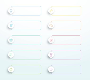 Vektör anahat metin afiş modern simgeler Ile