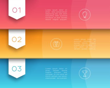 Vektör 3D renkli metin Banner bayrakları sayı 1 için 3