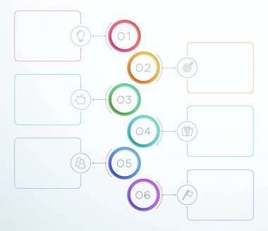 İnfografik numarası Circle Rings 1-6 vektör