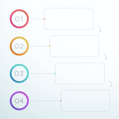 İnfografik numarası Circle Rings 1-4 vektör