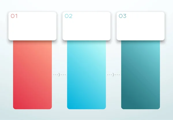 Sayı 1, 2, 3 degrade dikey metin kutusu set vector