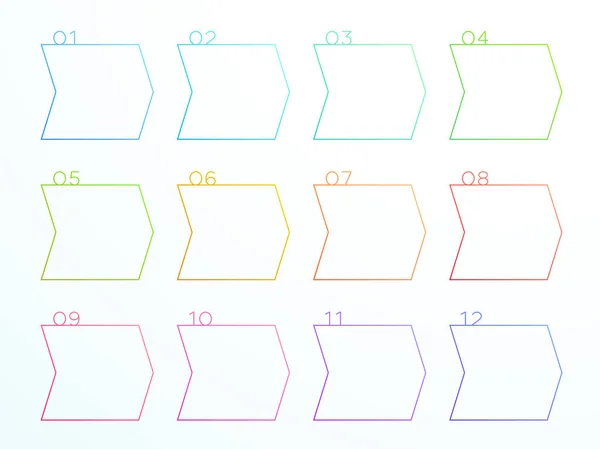 Nummerierte Umrisspfeil Textfelder Bis Vektor — Stockvektor