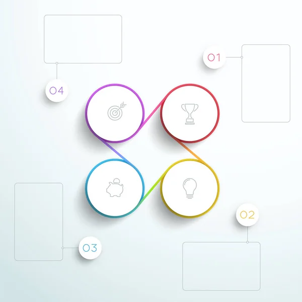 Infographie Business Connected Set Cycle Design — Image vectorielle