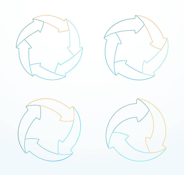Infographic Outlined Arrow Business Cycle Diagram A
