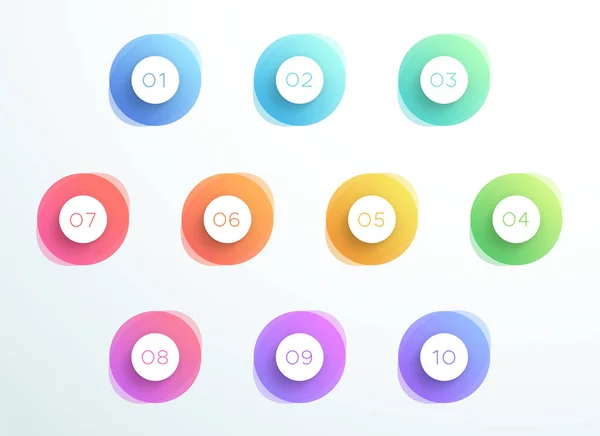Soyut Bullet Point 3D daireler sayı 1 için 10 vektör