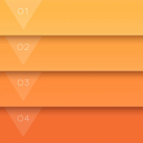 Vektör 3D turuncu metin Banner sayfa şablonu 1 ile 4 arasındaki adımlar