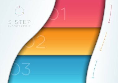 Vektör Soyut Renkli 3d Banner Listesi 1-3 Şablon