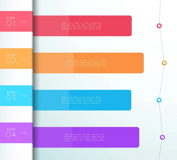 Vektor Bunt Schritt Liste Infografik Diagramm — Stockvektor