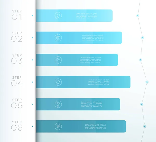 Vektor Blau Schritt Liste Infografik Diagramm — Stockvektor