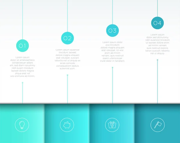 Vector Blue Infográfico Layout Página Com Passos — Vetor de Stock